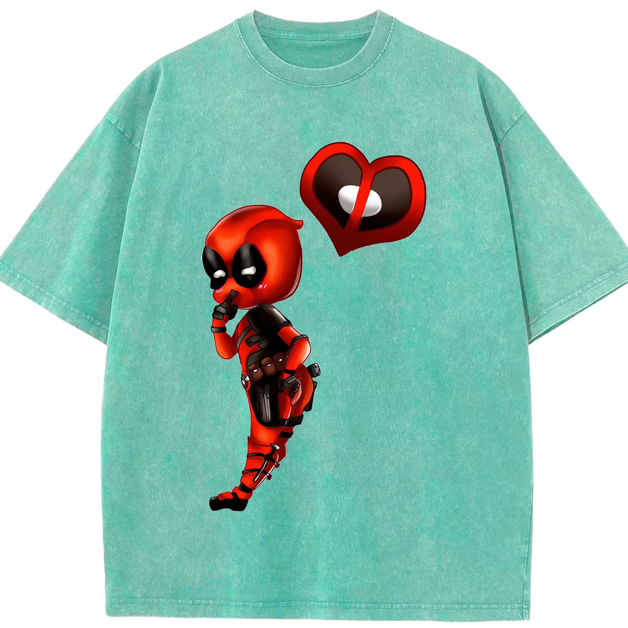 （画像用） Deadpool デッドプール 綿100% ヴィンテージ風 半袖Tシャツ（フロントプリント）